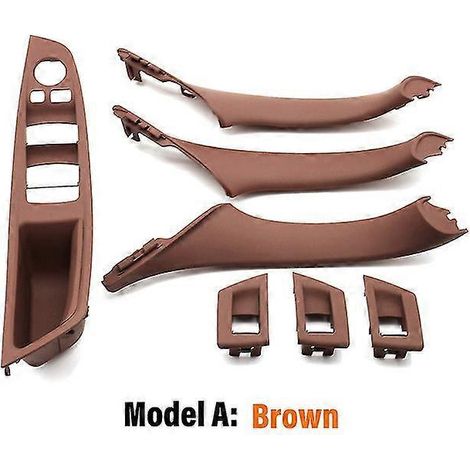Ensemble de poignées de porte intérieures beiges et noires pour BMW Série 5 F10 F11 520i 523i 525i 528i 530i (conduite à gauche) - Poignées de porte intérieures marron (1/5)