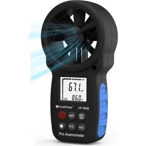 Anémomètre Portable, Anémomètre Numérique Haute Précision, Mesure la Vitesse du Vent, la Température, pour VMC, Extérieur (1/5)