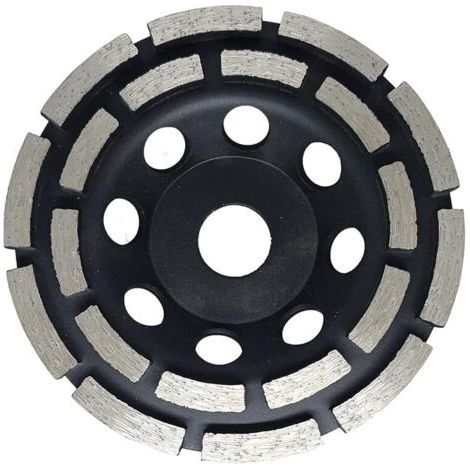 Sollbry Disque Diamant à Meuler et Poncer, Meule Abrasive Diamantée 125mm x 22,23mm à Double Rangée, pour Poncer Chape, Dalle Béton, Carrelage et Colle Carrelage. (1/5)