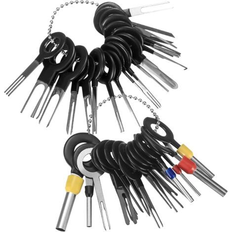 QORVA-Outil de Déverrouillage de Voiture, Auto Terminals Enlèvement Outil Set, Retrait de Connecteur de Câble de Voiture, Voiture Électrique Câblage a Sertir Connecteur Pin Extracteur Kit (41 PCS) (1/5)