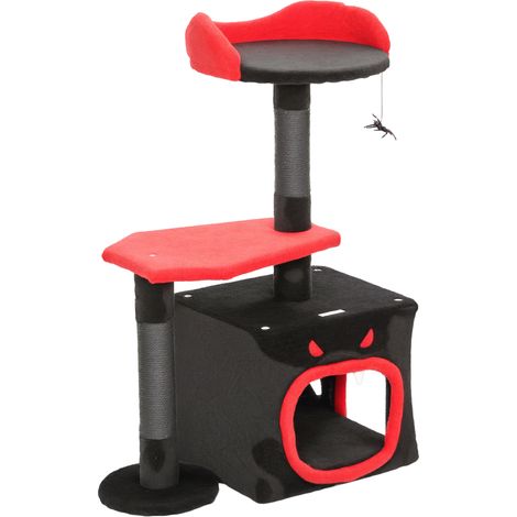 Cat Tree, Gothic Cat Tower with Scratching Posts, Cute Condo, Coffin Platform, Bed Spider Toy, Halloween (1/5)