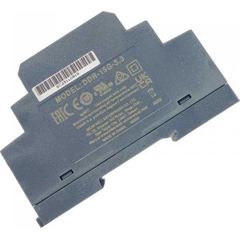 MW MEAN WELL DDR-15G-3.3 Convertitore tipo DC-DC per Guida DIN Input 9-36V Output 3,3V 3,5A 15W