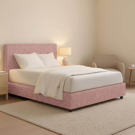 Letto Piazza e Mezza Gosport, Sfoderabile, Contenitore Made in Italy, Rosa (1/5)