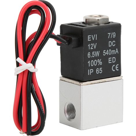 Électrovanne à réponse rapide pour eau, air et huile, 2 positions, 2 voies, corps en alliage d'aluminium DC12VG1/8 po