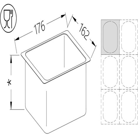 Bac gastronorm 1/6 h65 mm - Diamond (1/2)