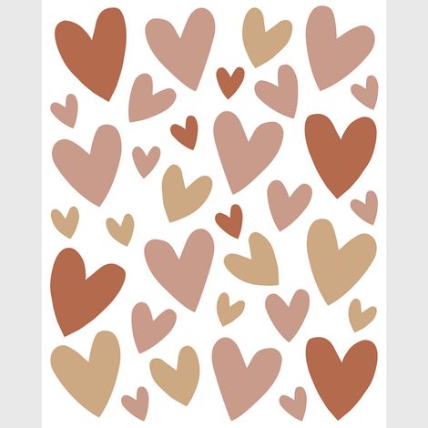 Sticker - Coeurs en terre cuite - 14x20 cm