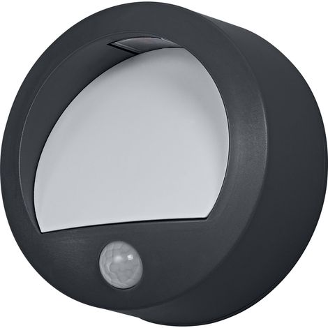ENDURA® Style USB Wall Step Round Sensor IP44 Dark Grey