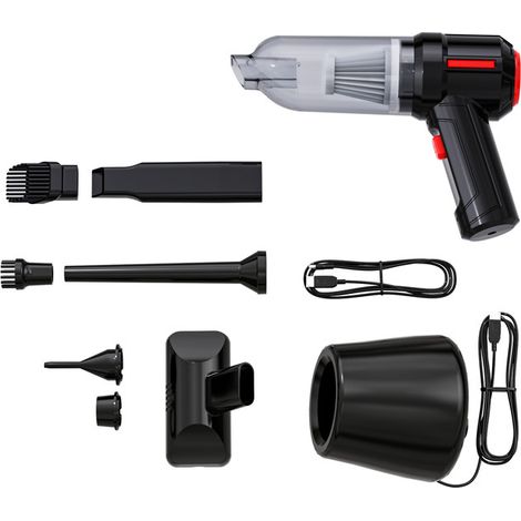 3 in 1 elektrischer Staubbläser, 5500 Pa Air Duster 120 W Tastatur Elektrischer Druckluftstaubsauger mit 4000 mAh Akku, Mini-Staubsauger für PC, Laptop, Auto, Bürogeräte