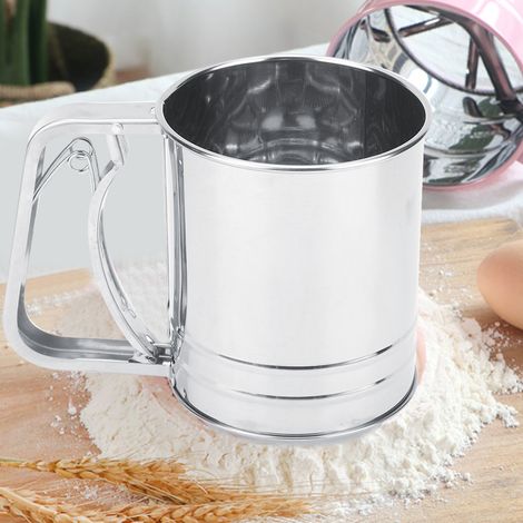 Tamis à farine manuel double couche en acier inoxydable pour la cuisine et la pâtisserie (1/5)