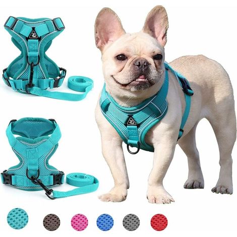Harnais Pour Chien - Taille L - Matière Respirante - Double Anneau En Alliage De Zinc - Bande Réfléchissante - Pour Chiens De Petite Et Moyenne Taille - 1 Pièce