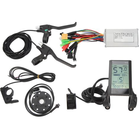 Manette 3 modes S830, écran de contrôle avec accélérateur au pouce, assiste au freinage et changement de vitesses, kit de conversion pour moteur 250W-350W, batterie lithium vélo modifié (1/5)