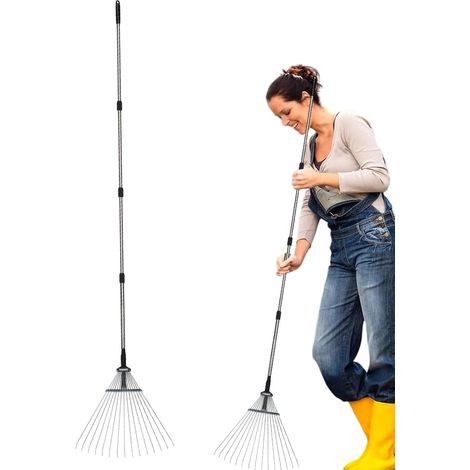 Râteau de Jardinage – Outil Manuel pour Gazon  15 râteaux à pelouse, Outils désherbage ergonomiques antirouille, Accessoires efficaces Nettoyer Le nivellement du Sol -