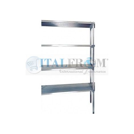 MODULO CONTINUATIVO - Scaffalatura in acciaio INOX , H 200 cm , L 90 cm , PROF. 50 cm , con 4 ripiani (1/3)