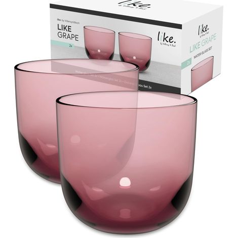 Verre À Eau, Ensemble De 2 Pièces, Verre Coloré Raisin, Contenance 280 Ml (1/5)