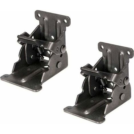 Lot de 2 supports pliants avec charnières autobloquantes pour meubles pliants, idéal pour tables, lits et meubles avec mécanismes pliants. (1/5)