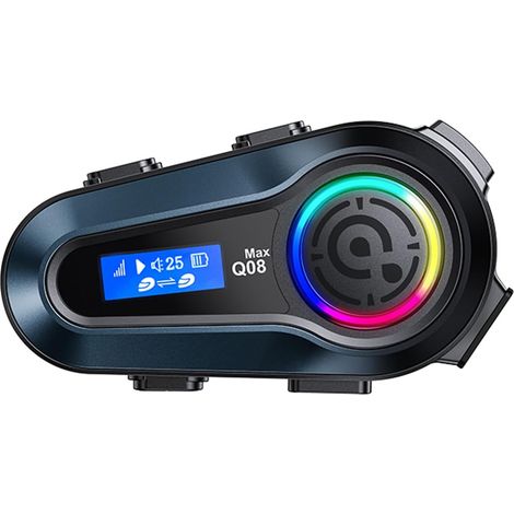 Intercom Moto Oreillette Bluetooth Casque 500M Motocyclette Communication Système Interphone Wireless 5.3 avec Radio Étanche (1/5)