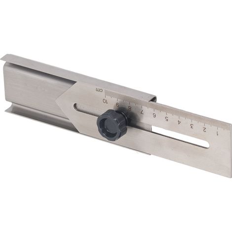 0–100 mm Edelstahl-Schiebelineal mit gut lesbarer Skala, Parallelmarkierungswerkzeug für Holzbearbeitung und Anreißarbeiten (1/5)