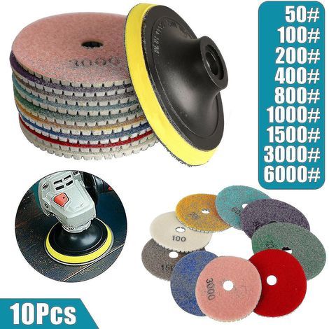 CREA Diamond Polishing Pads Wet Dry Granite Marble Concrete Stone (1/4)
