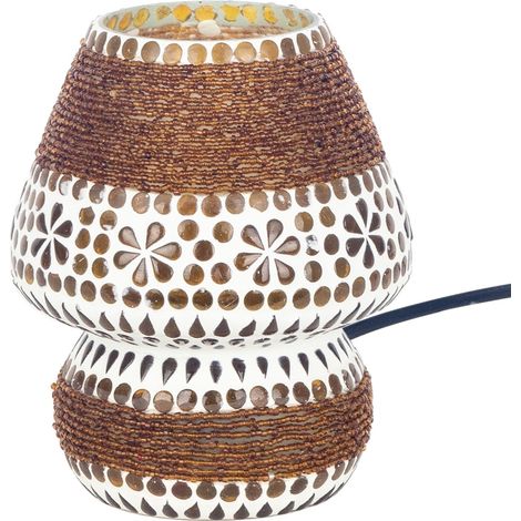 Signes Grimalt Lámpara De Sobremesa Muebles  Lampara Mosaico Sobremesa Lamparas Marrón 14x14x18cm 32368