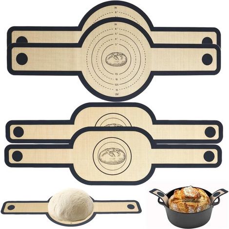 pezzi - Tappetino da forno in silicone - Tappetino da forno multifunzione in silicone - Tappetino da forno per pentola olandese - Tappetino per cuocere il pane - Tappetino per impasto con manici lungh (1/5)