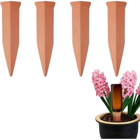 Arroseurs automatiques pour plantes - Arroseurs de jardin - Entretien des plantes - Système d'arrosage automatique - Lot de 4 - Terre cuite (1/5)