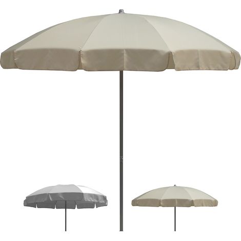 Parasol de jardin terrasse balcon extérieur Ø240cm Novara 114 - Beige