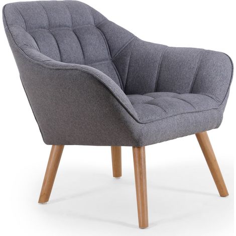 Fauteuil Scandinave Zentao Tissu Gris Clair (1/5)