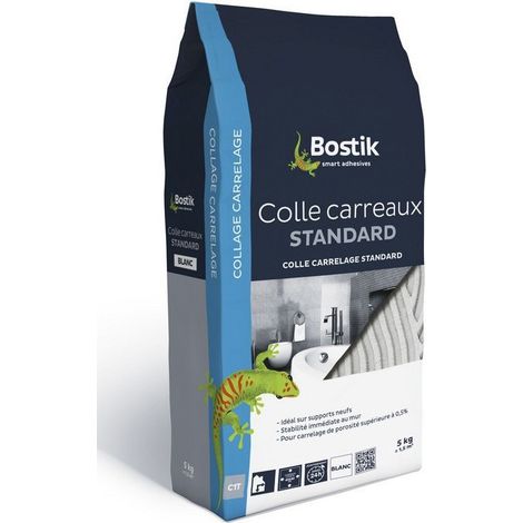 Bostik Colle carrelage carreaux standards  Couleur: BLANC - Conditionnement: 5KG (1/5)