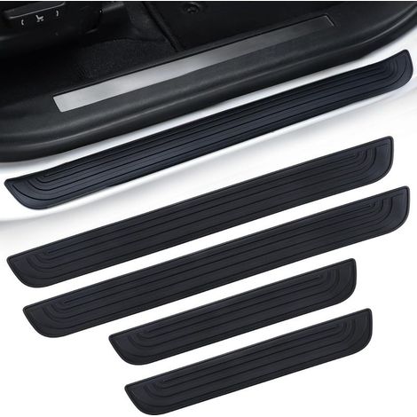 Protection de seuil de portière de voiture, 4 pièces, protection anti-poussière pour seuil de portière, accessoires extérieurs universels en caoutchouc résistant aux rayures pour voiture/SUV (noir) (1/4)
