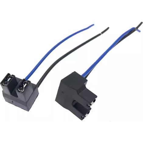H7-Autoscheinwerferfassung, hochtemperaturbeständig, aus Keramik, Nylon und Reinkupfer, mit abgewinkeltem Kabel. Halterung für Abblend- und Fernlichtlampen. (1/5)