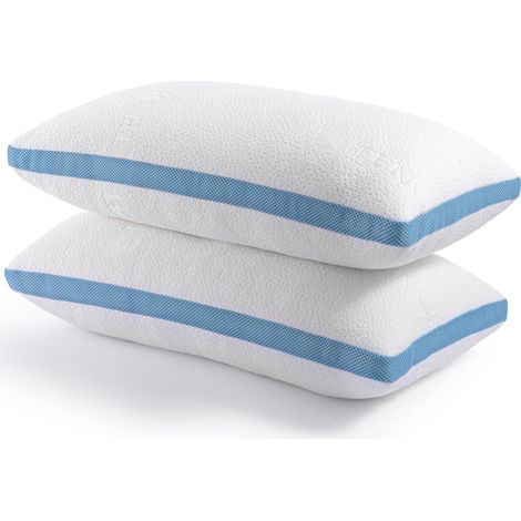 Hiimgo Cuscino 40 x 80 cm (confezione da 2), cuscino regolabile in altezza, cuscino in memory foam, cuscino lavabile con imbottitura regolabile, con chiusura lampo (1/5)