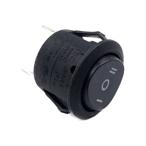 Botón interruptor eléctrico negro 3 posiciones ON - OFF - ON de 20mm 6A