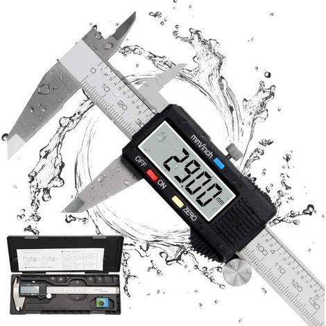 Vernier Caliper,Digital Vernier Caliper 150mm Stainless Steel Large LCD Display Adjustable Accuracy 0.01mm,mm/inch conversion,Splash Resistant