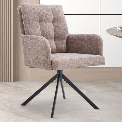 Chaise pivotable Granada pieds en métal sable (1/5)