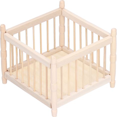 Lit de bébé miniature à l'échelle 1:12, berceau en bois, accessoires de collection. (1/5)