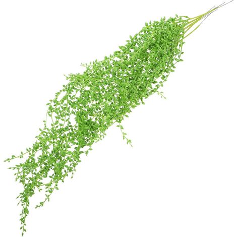 6 Pieces Artificial Hanging Plants, Green Plastic, Faux Trailing Vine, Maintenance-Free Wall Decoration for Indoor Living Room, Bedroom, Office (1/5)