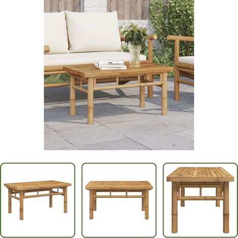 Table d'extérieur - Table basse 70x40x35 cm bambou (1/5)