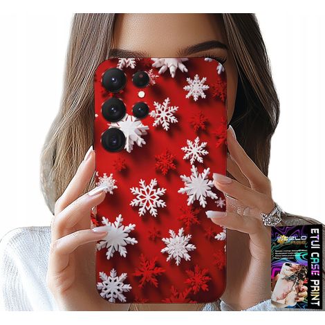 Custodia per Samsung Galaxy S22 Ultra - fiocchi di neve, neve, stelle, Natale (1/5)