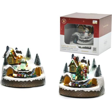 TrAdE Shop Traesio - Paesaggio Innevato Con Trenino Decorativa Illuminata Natalizia Con Musica Movimento - (1/2)