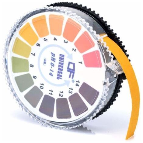 Carta reattiva universale per il pH, rotolo di strisce reattive per il pH, 5 m, intervallo di misurazione completo del pH 0-14 (1/5)