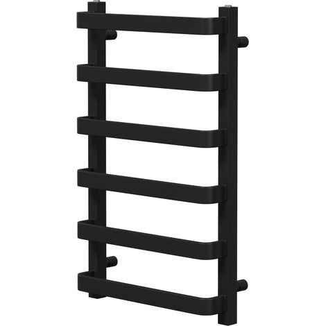 Colore Milton Matt Black 800mm x 500mm Curved Heated Towel Rail (1/5)