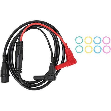 Câble coaxial de test pour oscilloscope avec connecteur BNC P1207 et fiche banane coudée (100 cm).