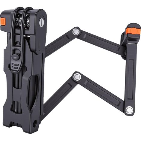 Antivol pliable pour vélo, antivol haute sécurité à combinaison 4 chiffres, compact avec support de fixation vélos, scooters et motos - (1/5)