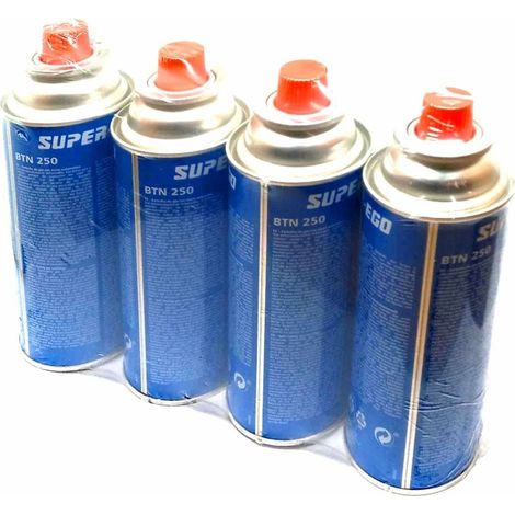 Packung mit 4 Gaskartuschen für tragbare Campingküche 250 BTN (100% Butan)