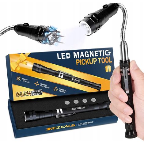 Linterna LED telescópica magnética de 57 cm, color negro. (1/2)