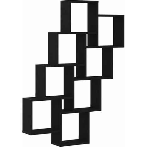 Maison Exclusive - Wandregal Schwarz Eichen-Optik 90 x 15 x 119,5