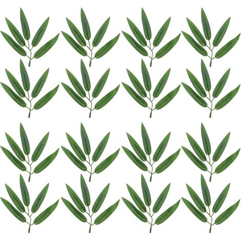 Feuilles de Bambou Artificielles en Plastique 100 Pièces Branches de Bambou Simulées Décoratives Apportent Naturelle pour Maison et Banquet (1/5)