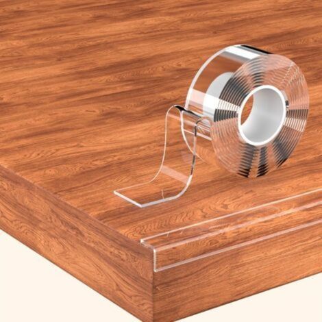 Protector transparente para esquinas de mesa de 5 m, protección para esquinas de muebles, cinta preadhesiva extrafuerte, protección para mesas y muebles de bebé (2 mm de grosor). (1/5)
