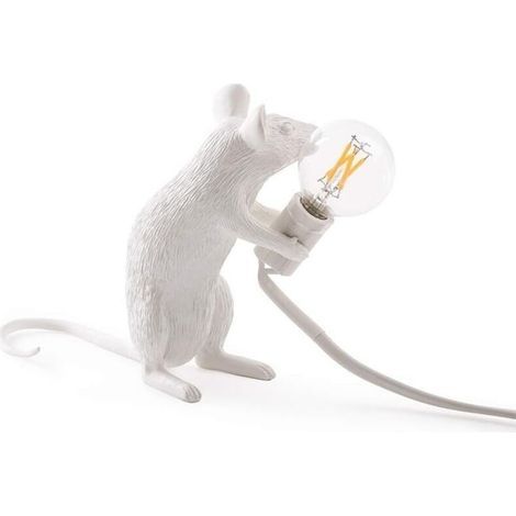 Moderne Mauslampe aus Kunstharz, kreative Schreibtischlampe, Nachttischlampe, dekoratives Geschenk, LED, für Schlafzimmer, Büro (stehend) (1/3)