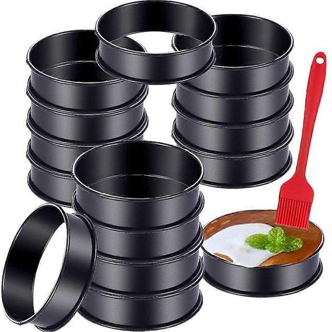 16er-Packung English-Muffin-Ringe, Crumpet-Ringe, antihaftbeschichtet, 8 cm